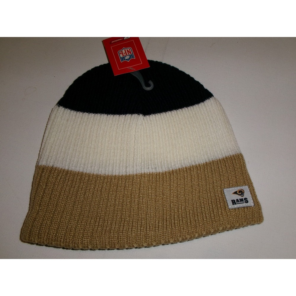 LOS ANGELES RAMS  REEBOK 2009  KNIT BEANIE TOBOGGAN Y2K 00s HAT CAP VINTAGE BK